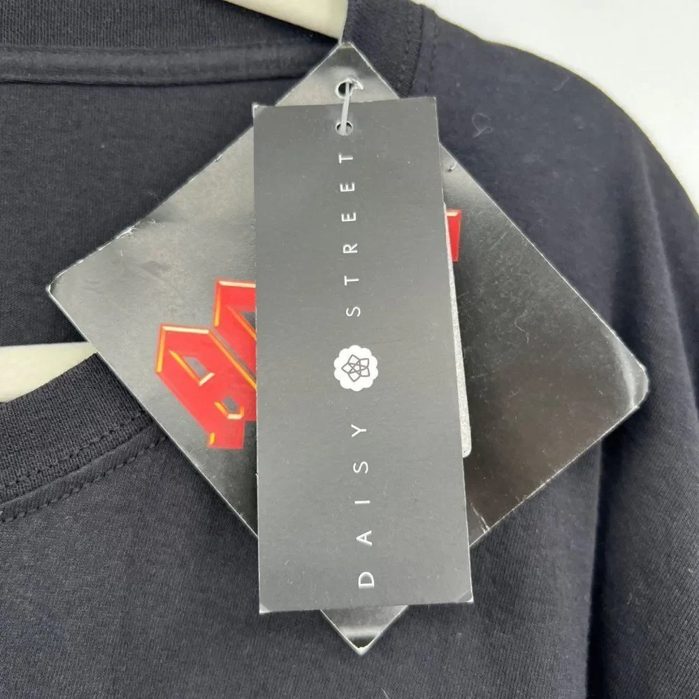 NWT AC DC Short Sleeve Cotton T Shirt By Daisy Street Black Size 20/22 NWT - Picture 3 of 7